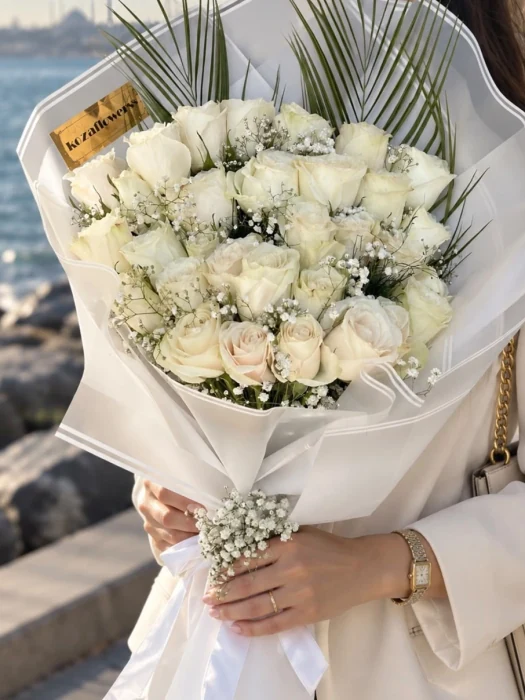 Ivory Love-30 Beyaz Gül