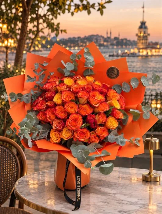 Orange Rose Style-40 Premium Turuncu Gül
